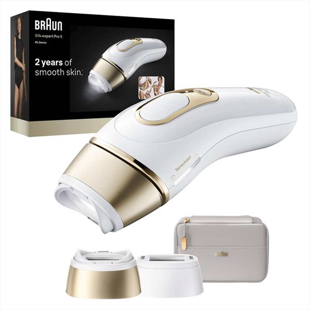 BRAUN - Epilatore a luce pulsata IPL PL5210 BOX EURO-BIANCO/ORO