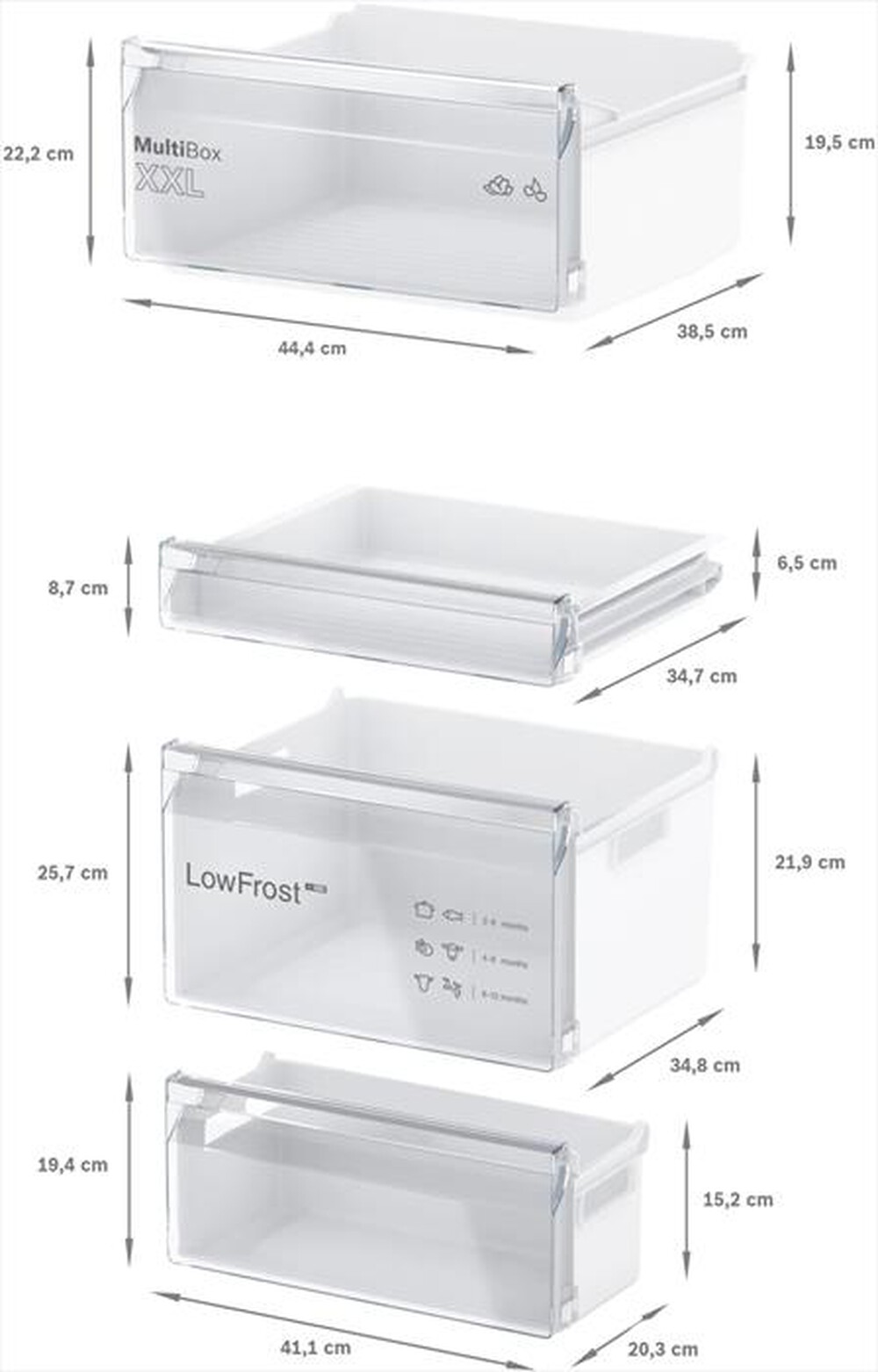 "BOSCH - Frigorifero combinato KIV865SE0 Classe E 267 lt-Bianco"
