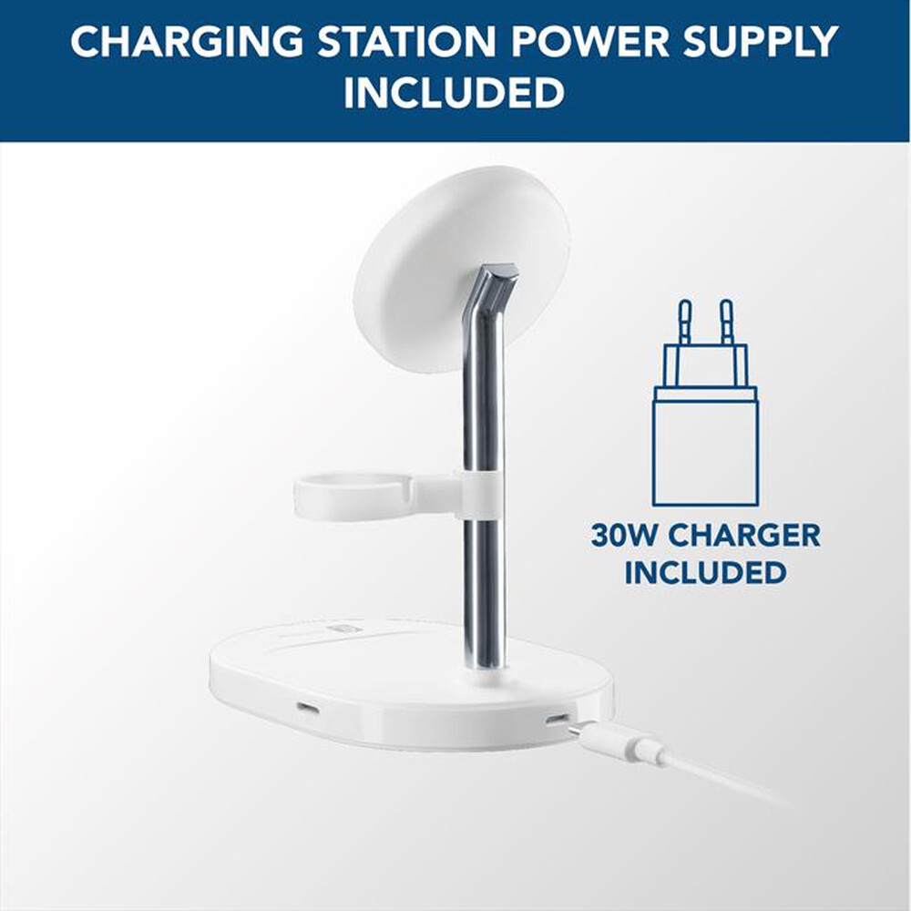 Immagine del prodotto CELLULARLINE - Station di ricarica wireless magnetica MAG TRIO-Bianco