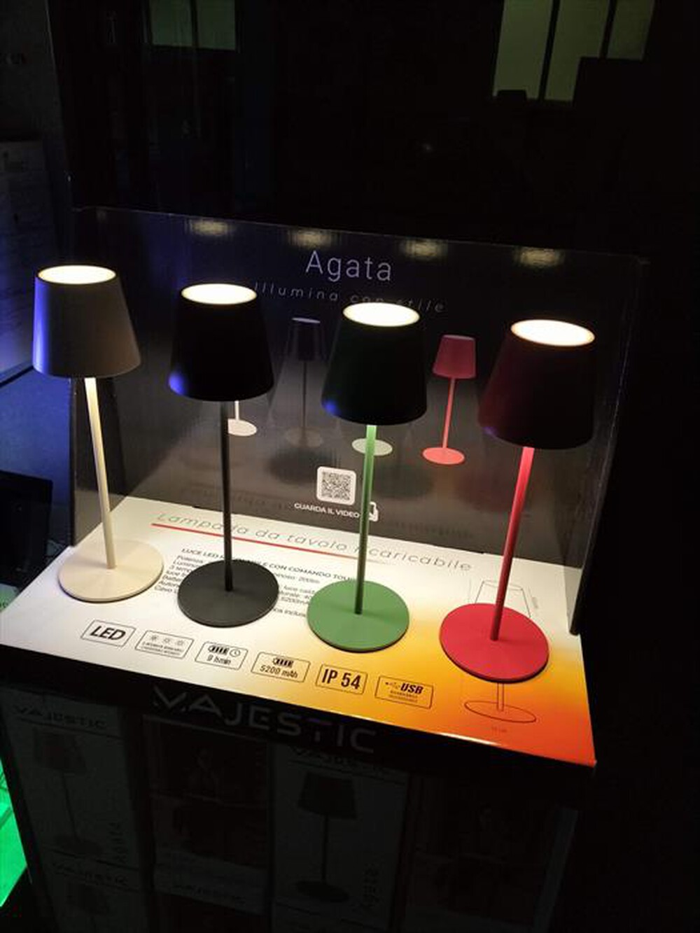 "MAJESTIC - Lampada d'appoggio AGATA-NERO"