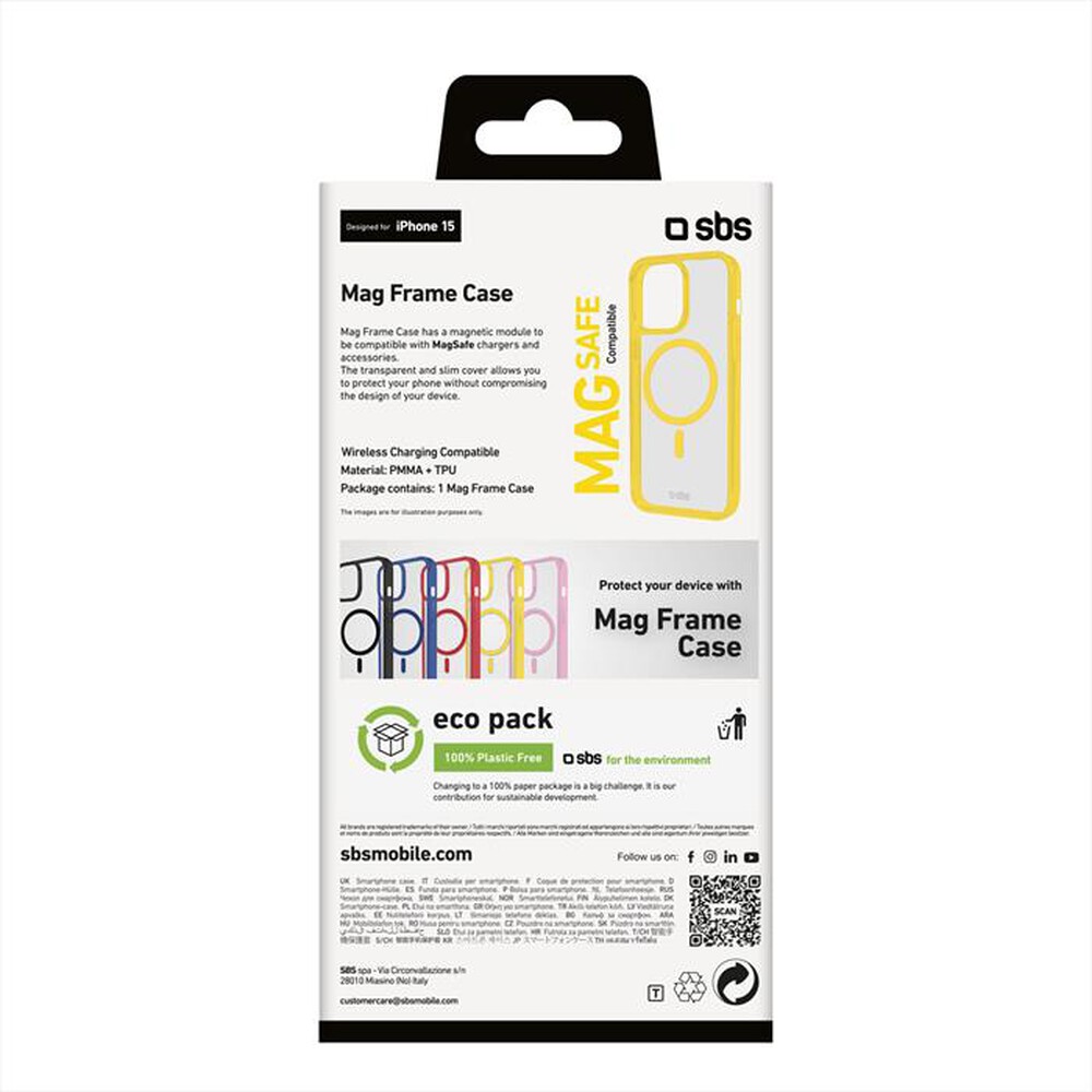 "SBS - Cover per iPhone 15 TEMAGCOLIP1561Y-Giallo"