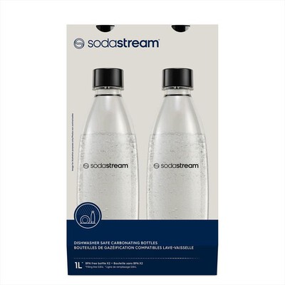 SODASTREAM - BIPACK BOTT. FUSE LAVABILI DA 1 L-Trasparente/Nero