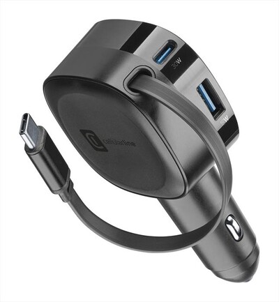 CELLULARLINE - RETRACTABLE CAR CHARGER 65W-Nero