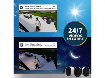 ARLO - Videocamera di sicurezza Wifi PRO 5 PACK DA 3-BALCK