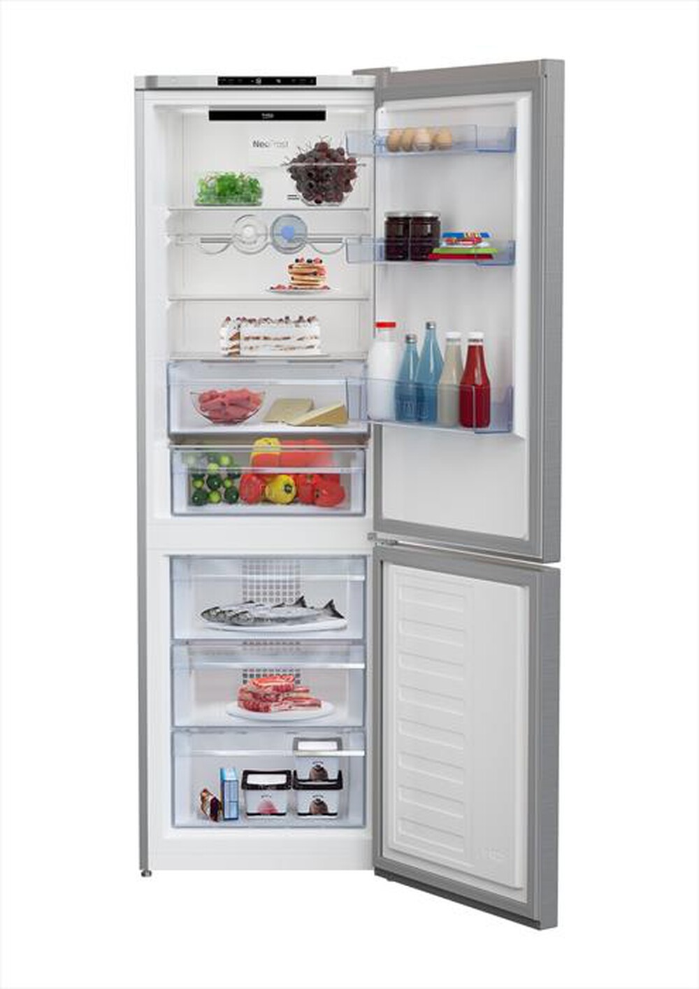 "BEKO - Frigorifero combinato RCNA366I40XBN Classe E-Metal look"