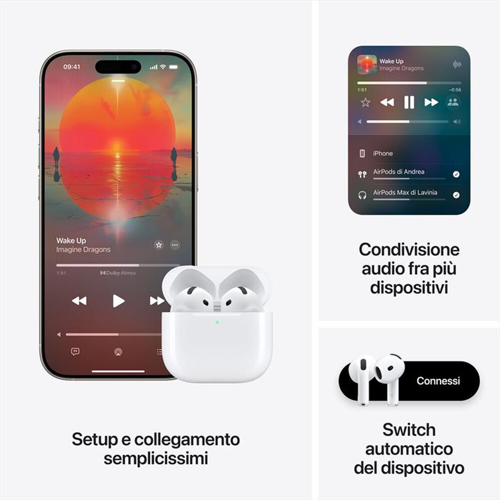 Immagine del prodotto APPLE - AirPods 4 con Active Noise Cancellation-White