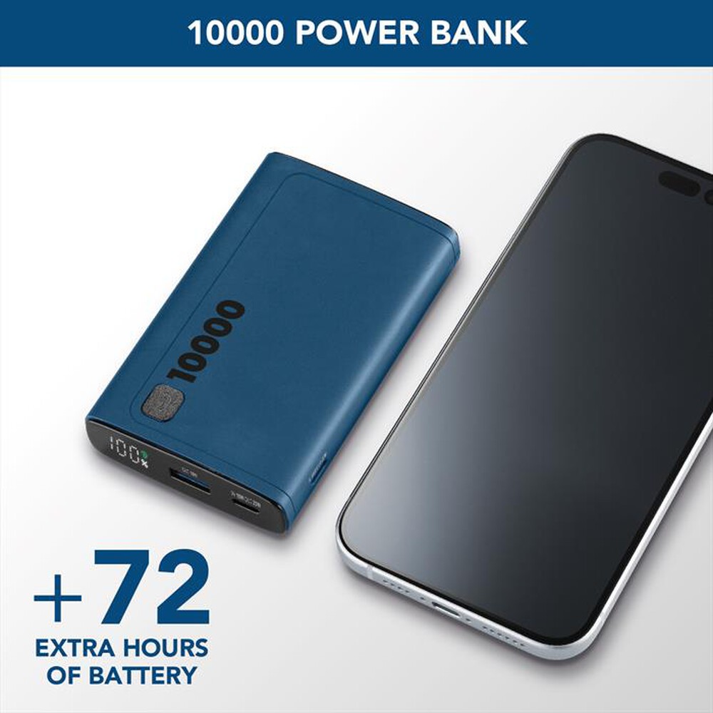 Immagine del prodotto CELLULARLINE - Caricabatterie Portatile PBDISPL01PD10000B-Blu