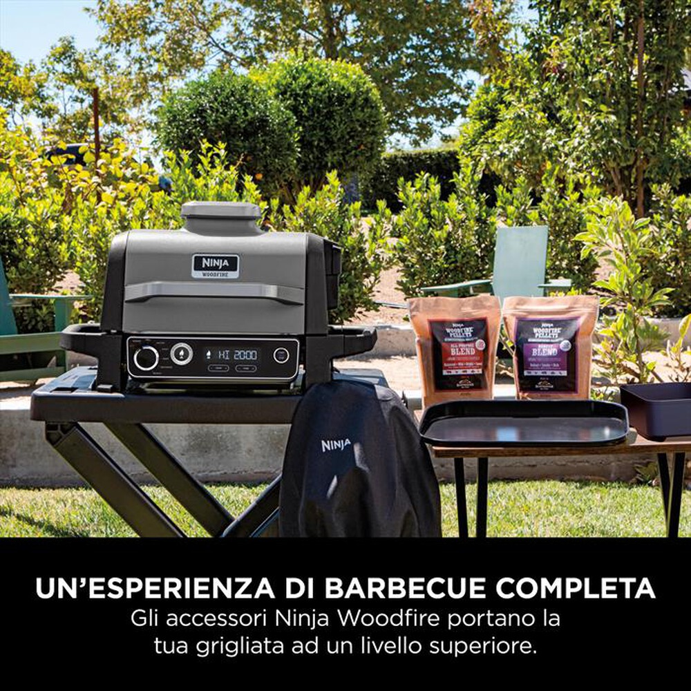 "NINJA - Carrello pieghevole BBQ elettrico Woodfire-NERO"