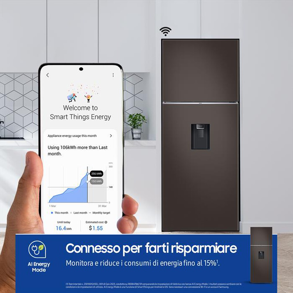 Immagine del prodotto SAMSUNG - Frigorifero 2 porte RT47CB6736C2ES Classe E 462 lt-Cotta Charcoal