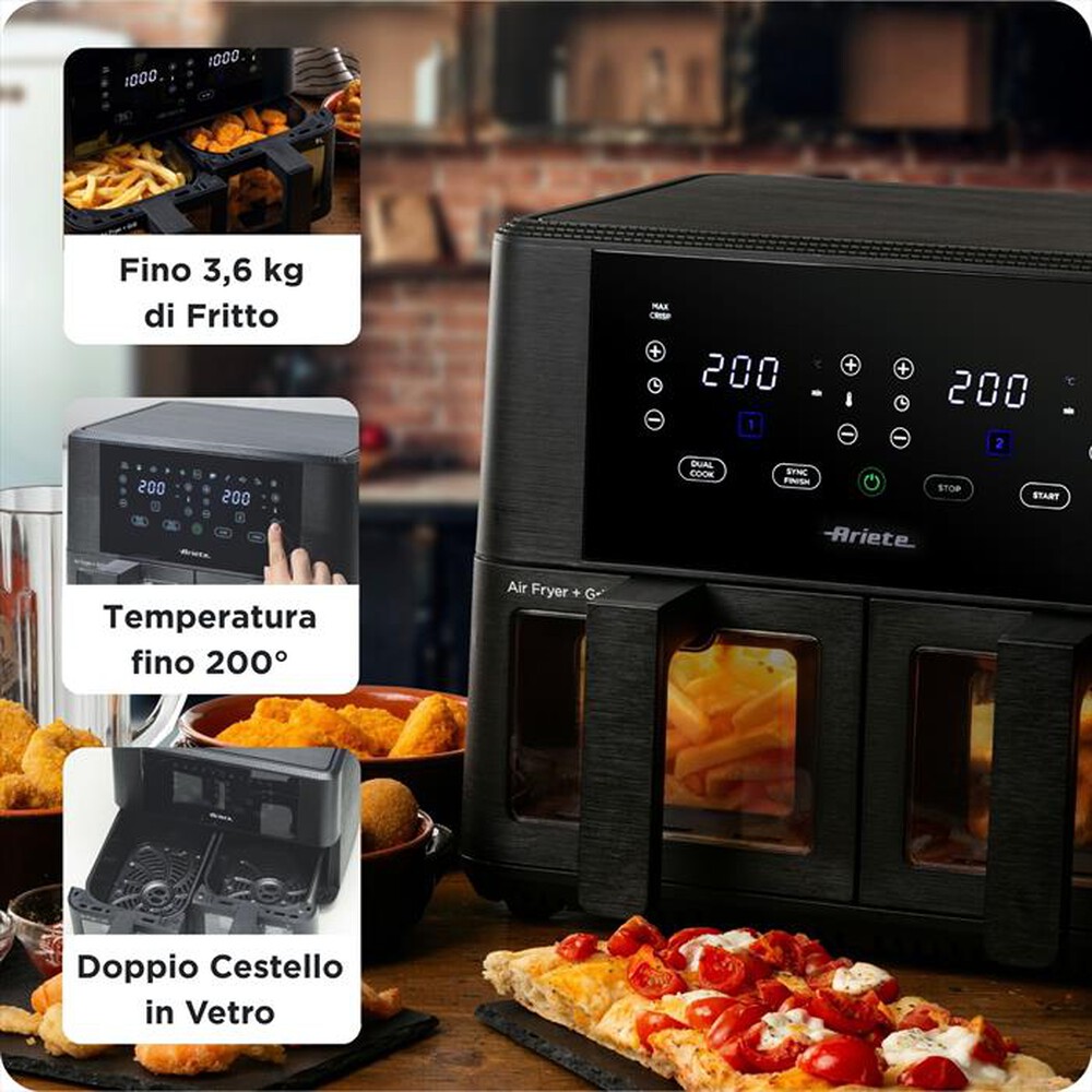 Immagine del prodotto ARIETE - Friggitrice ad aria doppia 4631 9L 2400W-Nero