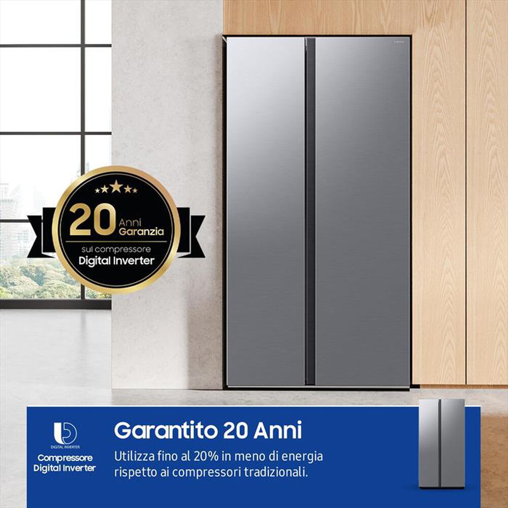 Immagine del prodotto SAMSUNG - Frigorifero side by side RS57DG400EM9EF Classe E-Metal Inox