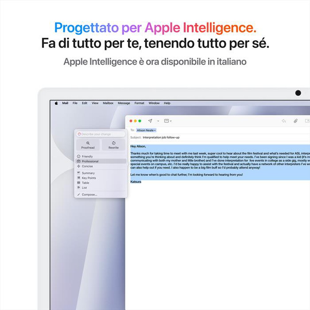 "APPLE - iMac Retina 24\" 4.5K M4 Core 10 CPU 10 GPU 256GB-Argento"