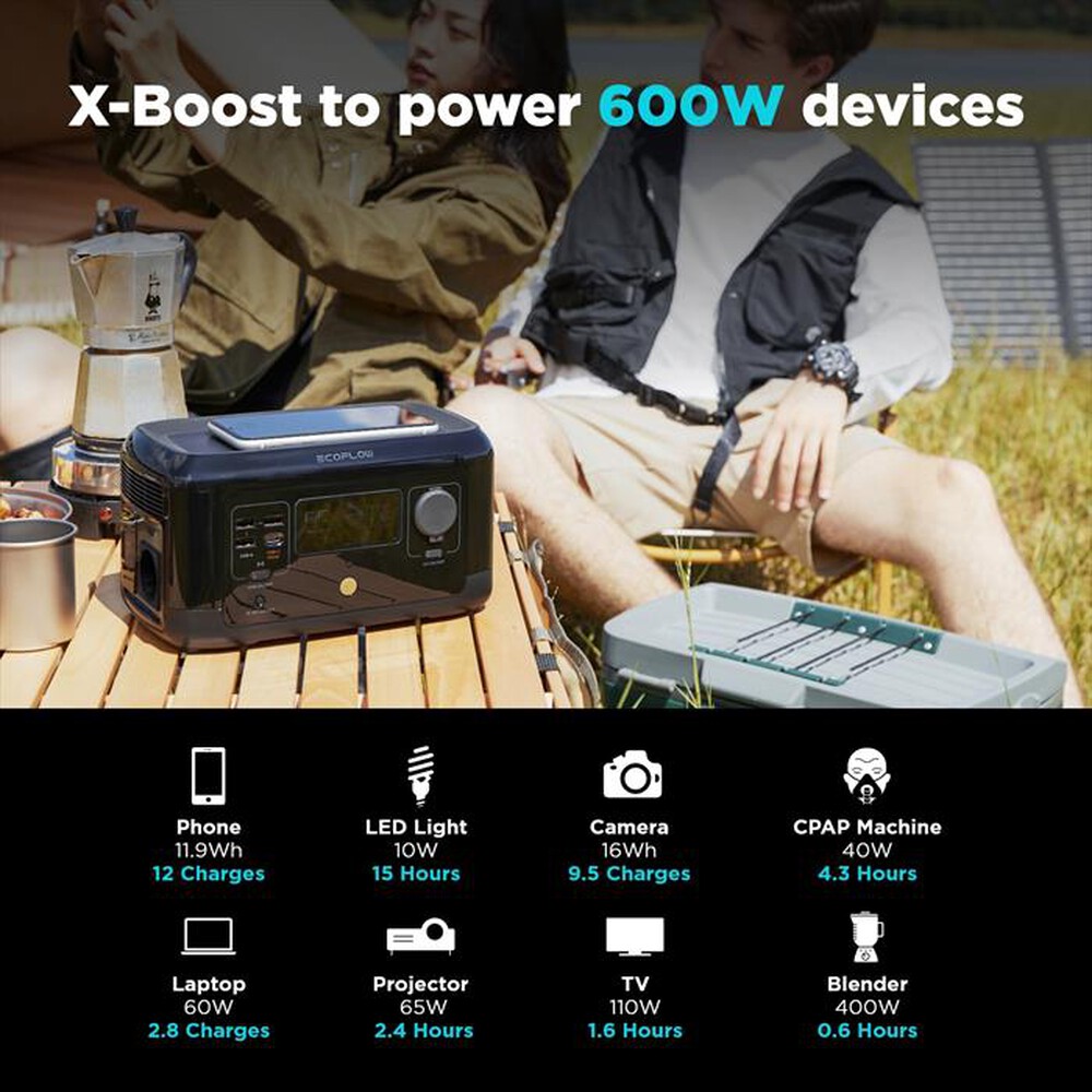 "ECOFLOW - Batteria portatile River mini wireless-nero"