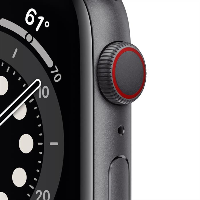 APPLE - Apple Watch Series 6 GPS+Cellular 44mm All Grey - Cinturino Sport  Nero | Euronics