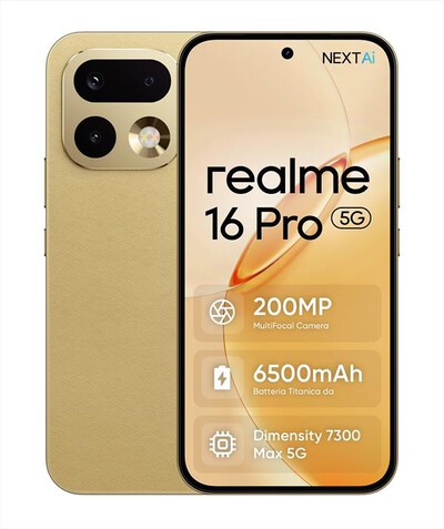 REALME - Smartphone REALME 16 PRO 5G (256GB 8GB)-Master Gold
