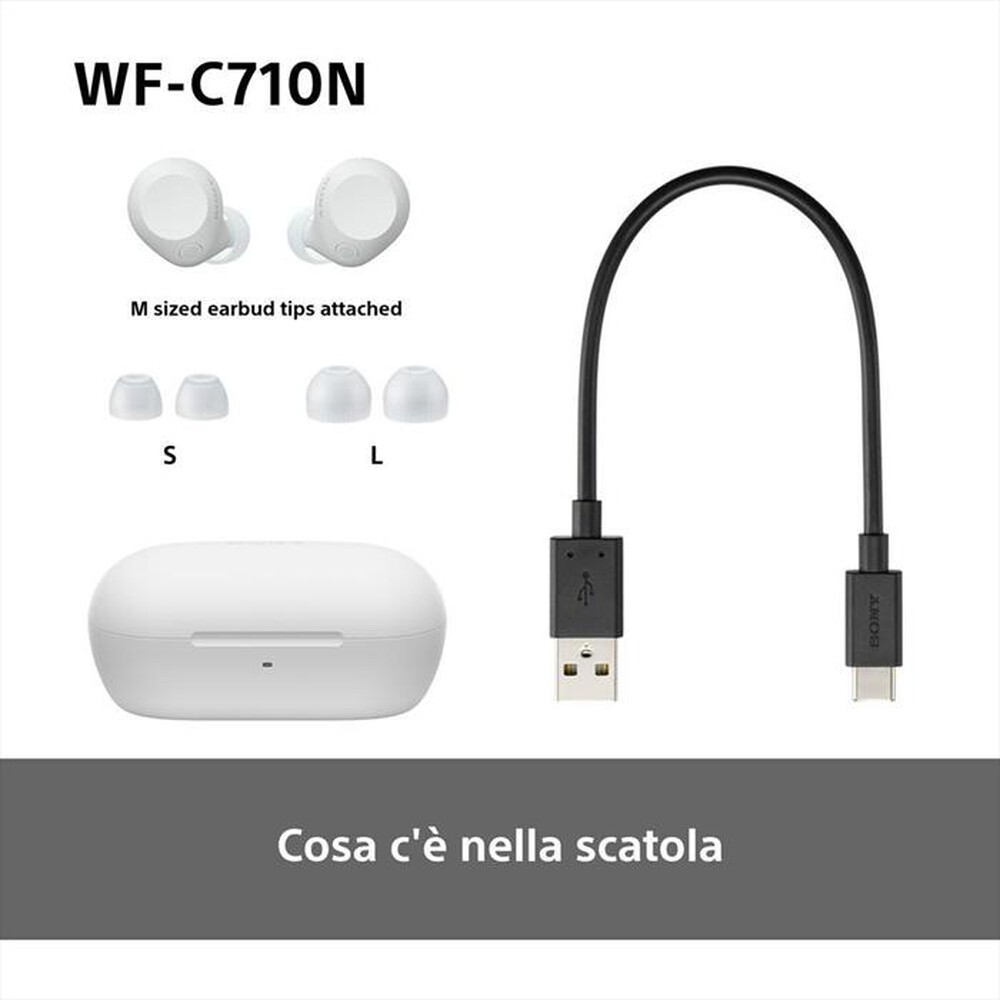 "SONY - Cuffie True Wireless WFC710NW.CE7-Bianco"