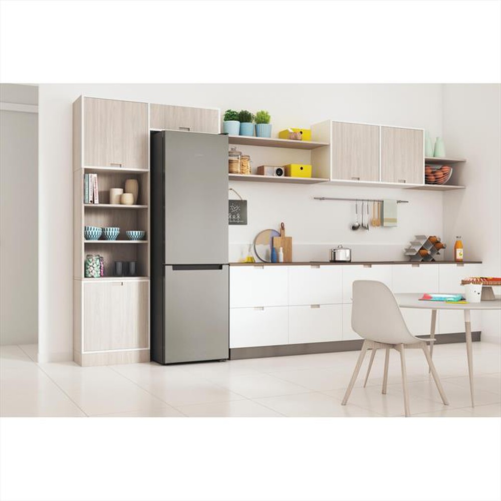 "INDESIT - Frigorifero combinato PUSH&GO INFC9 TI22X Classe E-Stainless steel"