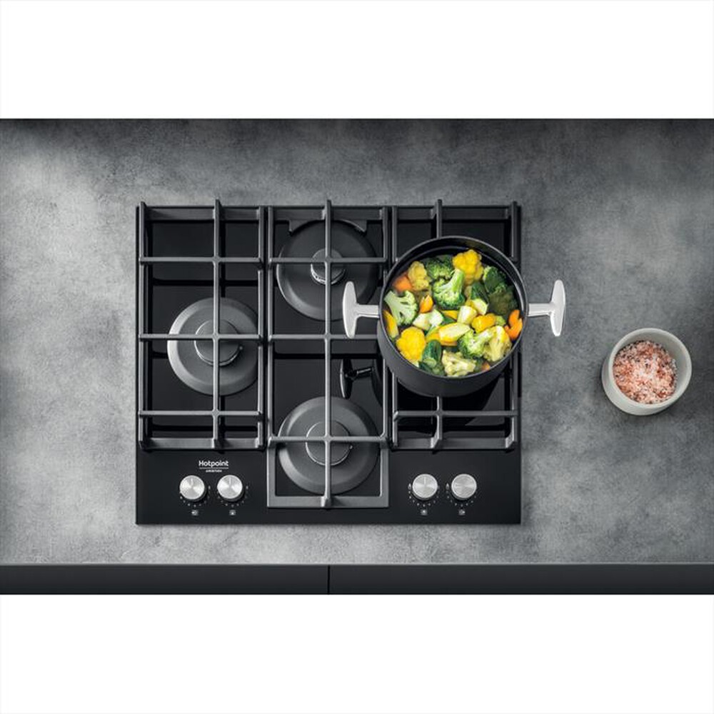 "HOTPOINT ARISTON - Piano cottura a gas HAGS 61F/BK HOB OA 4 fuochi"