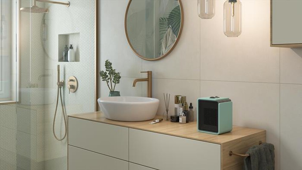 "OLIMPIA SPLENDID - Termoventilatore CALDO CUBIC-Verde Acqua"