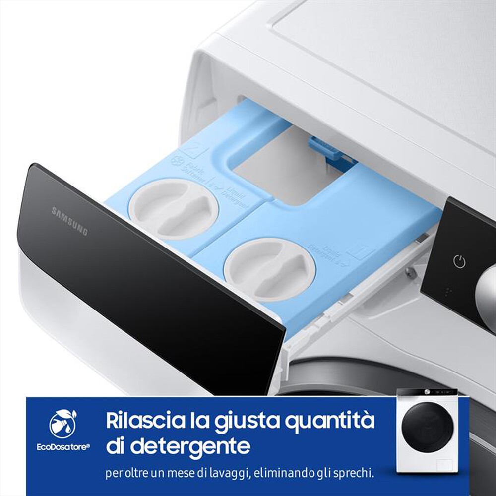 "SAMSUNG - Lavasciuga 11/6 Kg WD11DG6B85BKU3 Classe A-bianca con oblò e display nero"