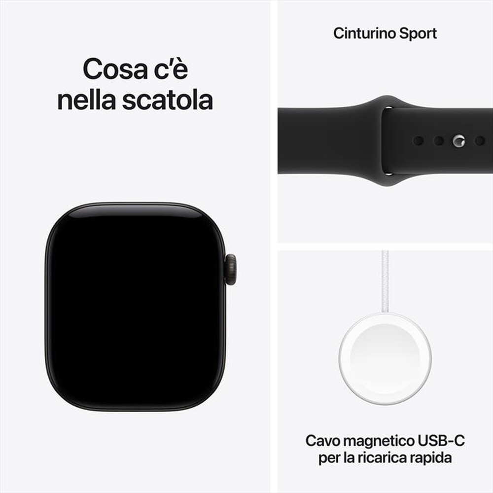 Immagine del prodotto APPLE - Watch Series 12 GPS + Cellular 46mm Alluminio Nero-Sport Band Nero - S/M