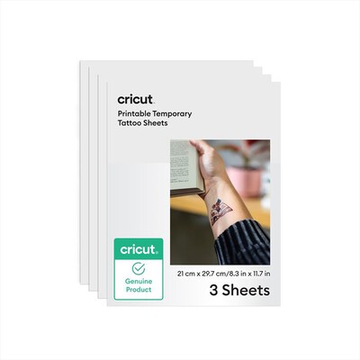 CRICUT - Fogli per tatuaggi temporanei stampabili - A4-Bianco