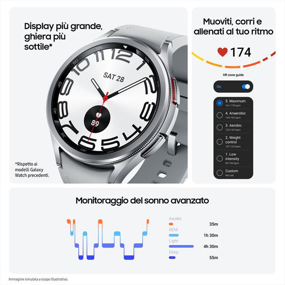 "SAMSUNG - Galaxy Watch6 Classic 43mm-Silver"