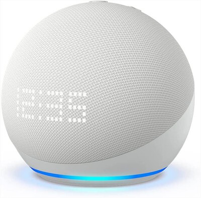 AMAZON - Speaker ECHO DOT 5A GENERAZIONE CON OROLOGIO-Bianco ghiaccio