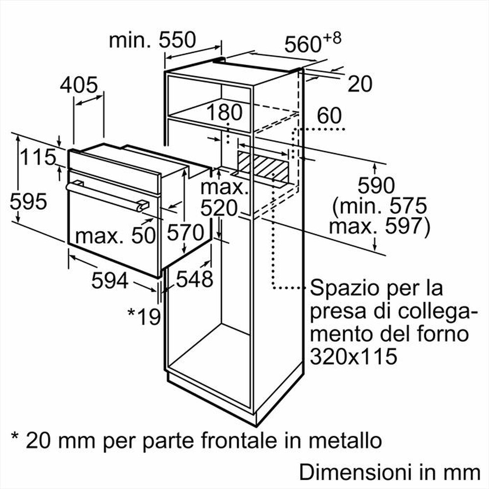 "BOSCH - Forno incasso elettrico HBF011BA0 Classe A-Nero"