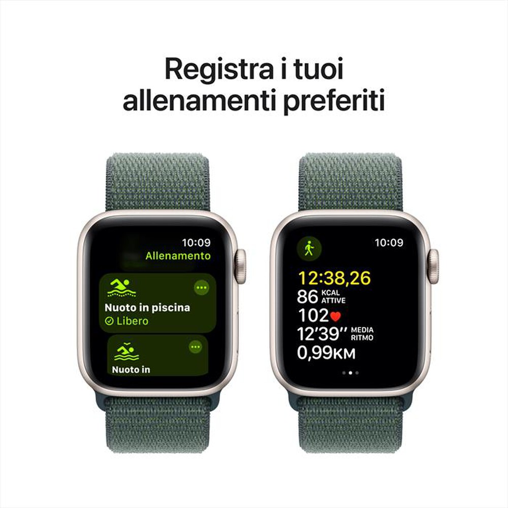 "APPLE - Watch SE GPS 40mm Cassa Alluminio-Galassia - Sport Loop Verde"