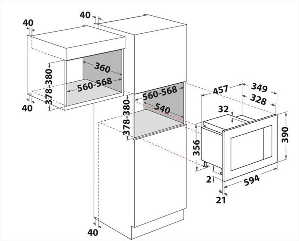 Immagine del prodotto INDESIT - Forno microonde 20lt MWI 120 GX.1 MICROWAVE-Acciaio inox