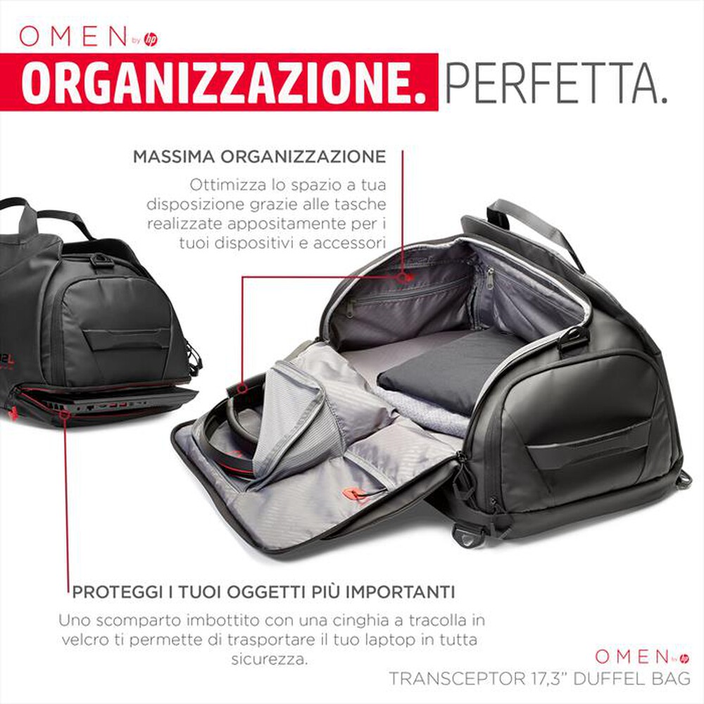 "HP - OMEN BY HP TRANSCEPTOR 17 DUFFEL-Shadow Black"