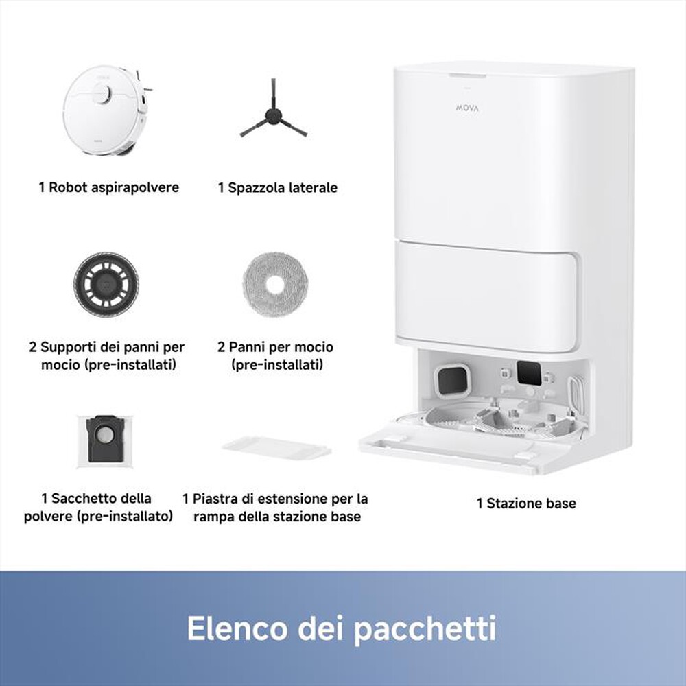 "MOVA - Aspirapolvere robot E30 ULTRA-Bianco"