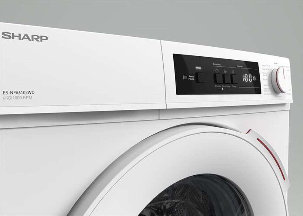 "SHARP - Lavatrice slim ES-NFA6102WD 6 Kg Classe D-Bianco"