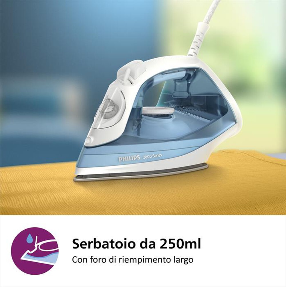 Immagine del prodotto PHILIPS - Ferro da stiro a vapore SERIE 2000 DST2010/20-Azzurro