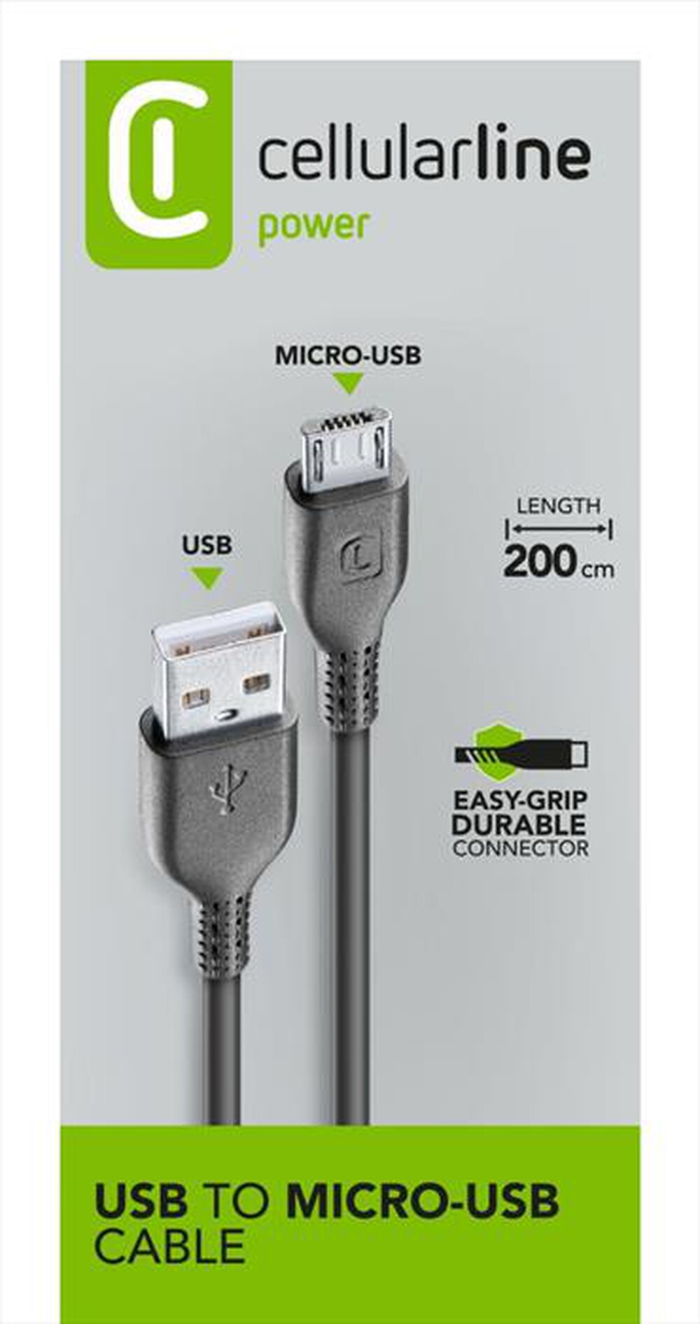 Immagine del prodotto CELLULARLINE - USB Data Cable Home - Micro USB-Nero
