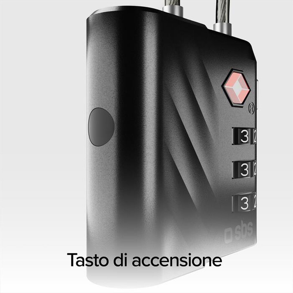 Immagine del prodotto SBS - Lucchetto TSA con localizzatore integrato-Nero