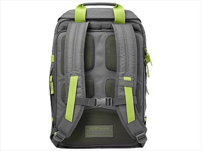 HP - Grey Odyssey Backpack-Grigio, finiture verdi