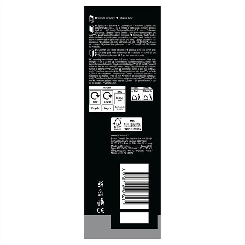 Immagine del prodotto BRAUN - Epilatore Wet & Dry LEGEPIL SES9-061 BOX MN-ARGENTO