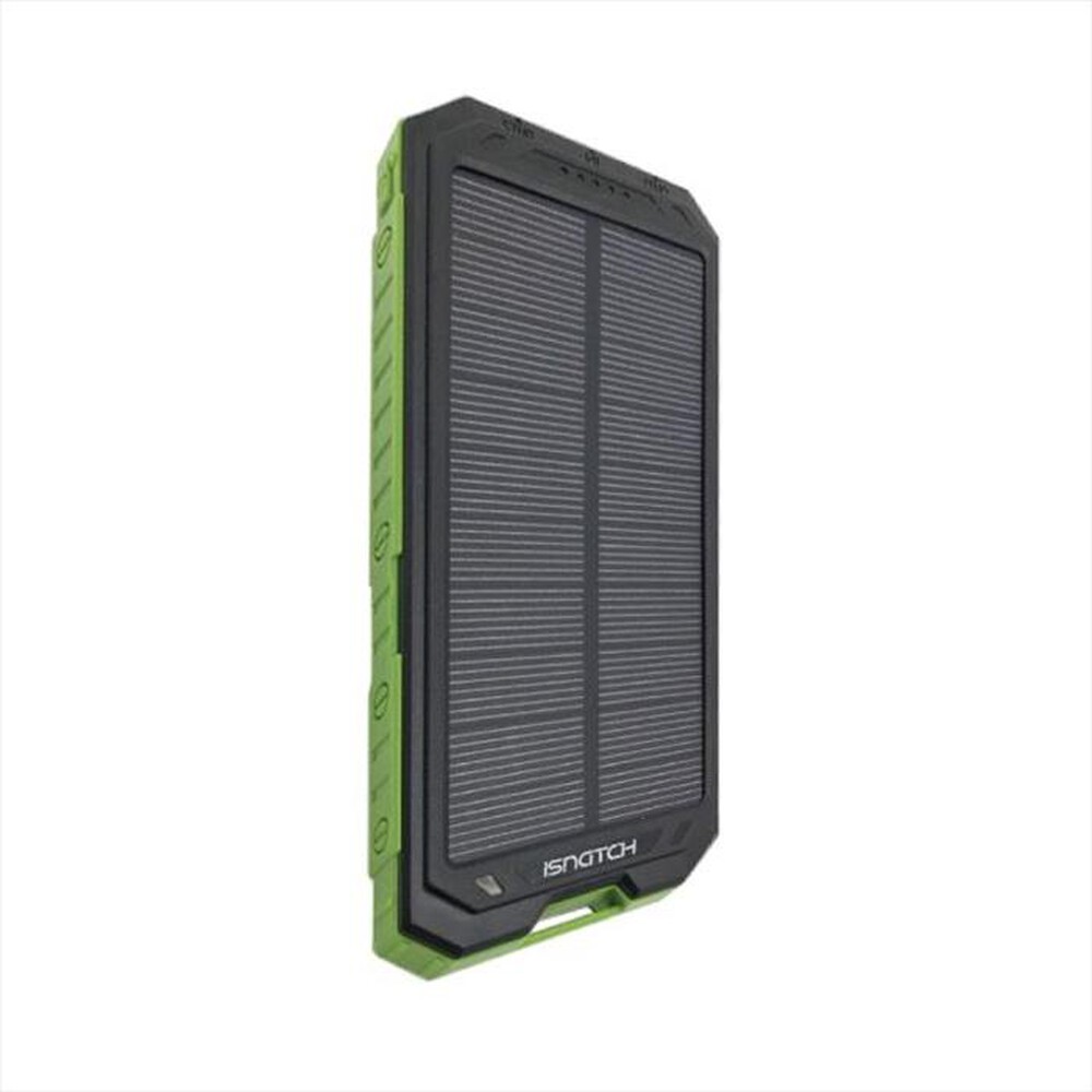 "ISNATCH - S10 - POWER BANK A ENERGIA SOLARE 10000MAH-Nero/Verde"