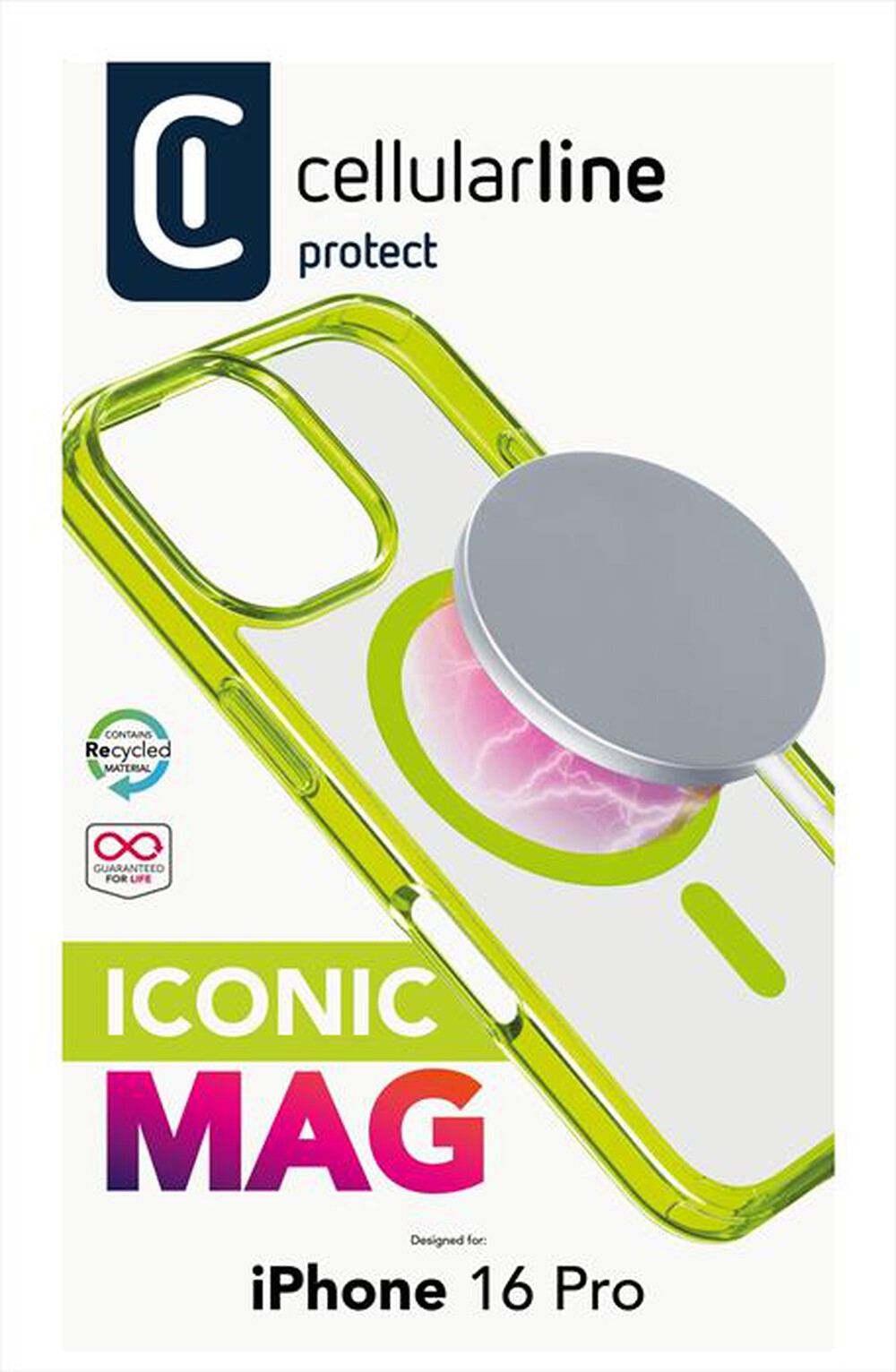 Immagine del prodotto CELLULARLINE - Cover case ICONIC MAG per iPhone 16 Pro-Lime