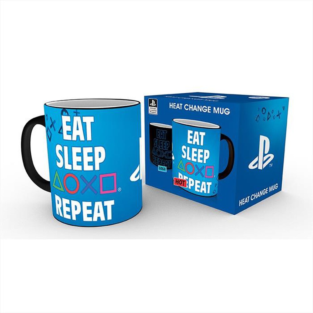 "ABYSSE - PLAYSTATION- Tazza MUG HEAT CHANGE 320ML EAT SLEEP-multicolore"