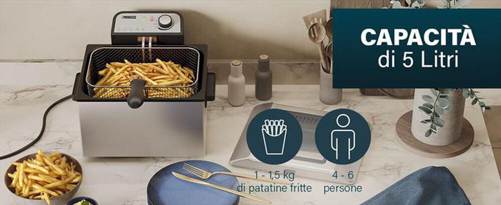 Immagine del prodotto PRINCESS - FRIGGITRICE 5L ACCIAIO-Acciaio