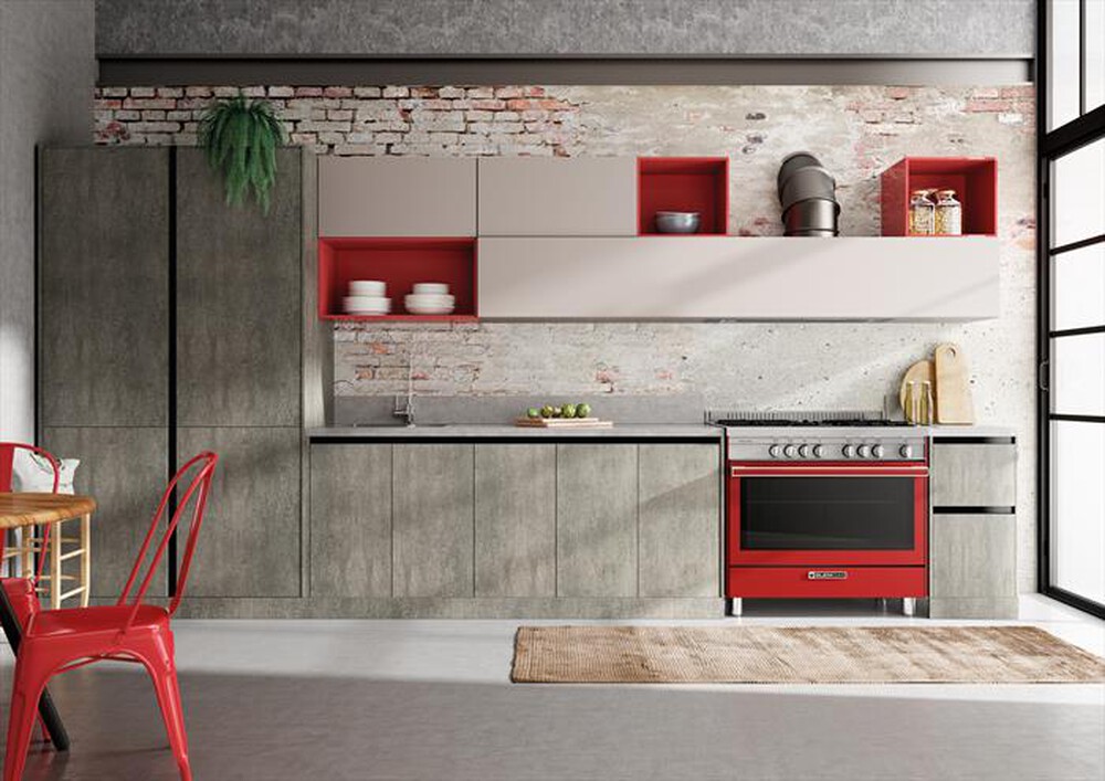 "GLEM GAS - Cucina elettrica ST965MRS Classe A+-Rosso Pomodoro"