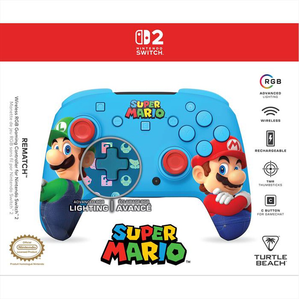 Immagine del prodotto TURTLE BEACH - REMATCH WIRELESS NS2 MARIO & LUIGI-nero/azzurro