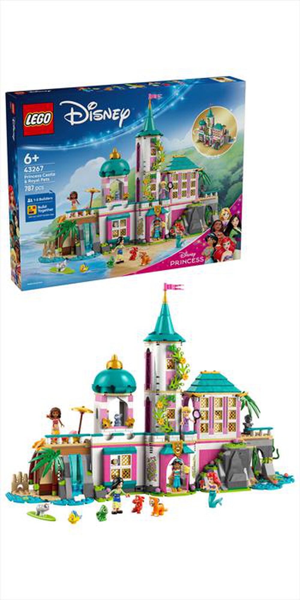 "LEGO - CASTELLO DELLA PRINCIPESSA E ANIMALI REALI-,"