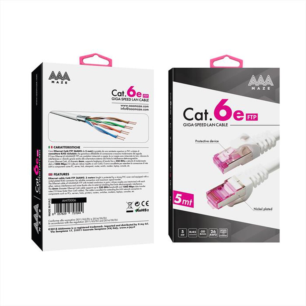 "AAAMAZE - LAN CABLE CAT6E 5M-Green"