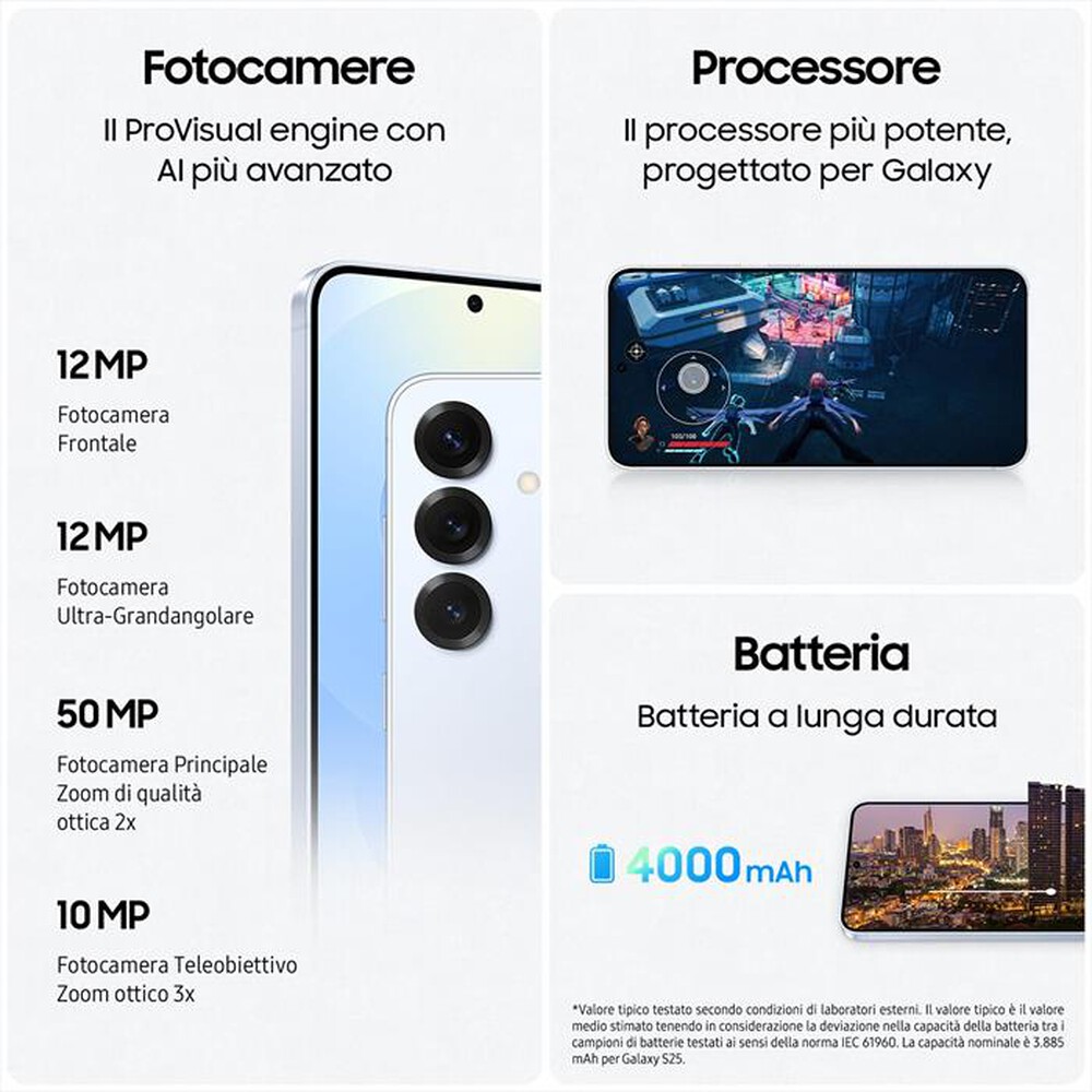 Immagine del prodotto SAMSUNG - Smartphone Galaxy S25 128GB-Icy Blue
