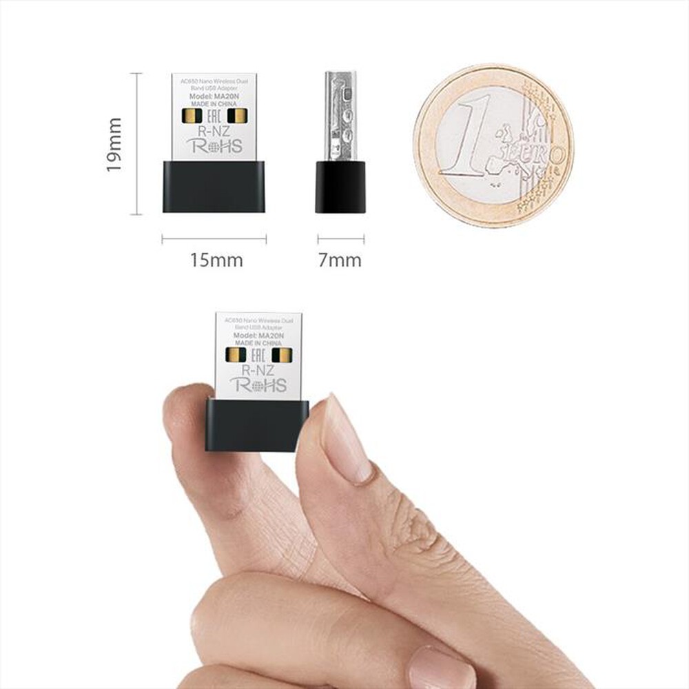 Immagine del prodotto MERCUSYS - AC650 NANO WI-FI USB ADAPTER-nero