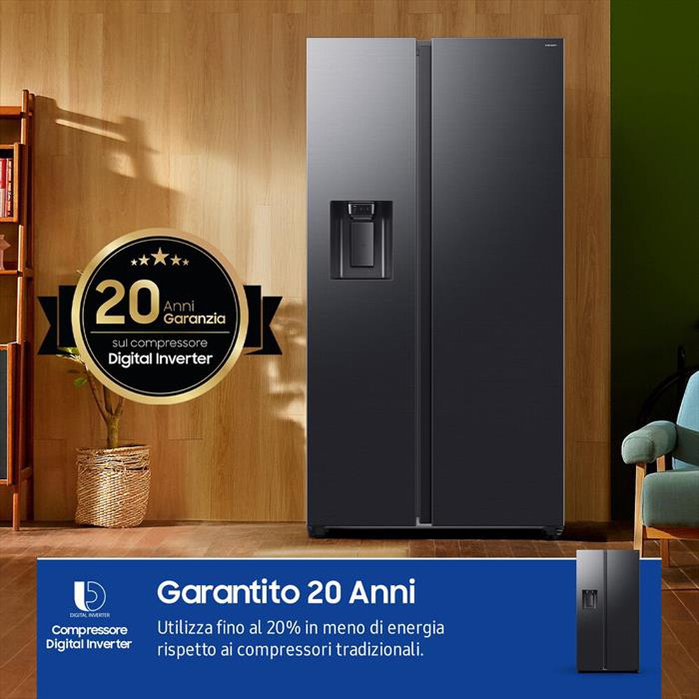 "SAMSUNG - Frigorifero side by side RS70F64KEFEF Classe E-Antracite"